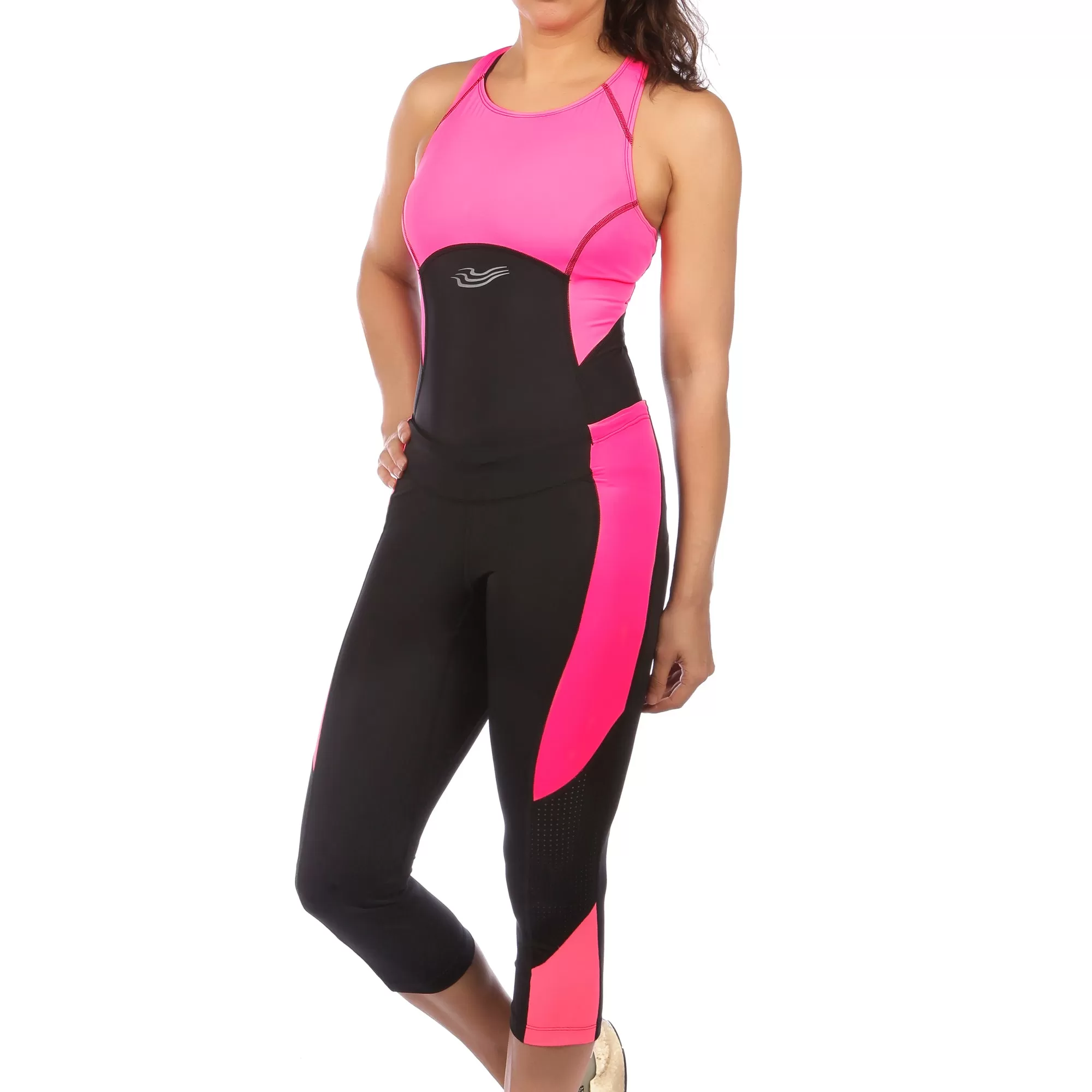 Flow & Gait Swimsuit and Capri Tri Set in High Octane - S