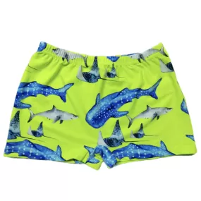 Fluro Green Sharks Swim Shorts