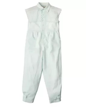 GINGERSNAPS SS24 Girls Linen Jumpsuit with Embroidered Linen Collar