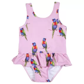 Pink Rainbow Lorikeet Girls Tutu Swimmers