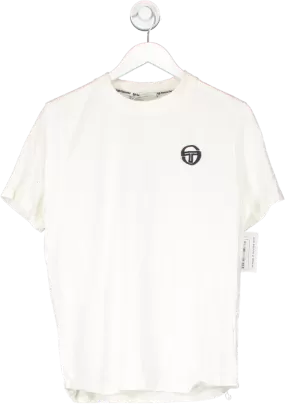 Sergio Tacchini White Embroidered Logo With Printed Back T Shirt UK M